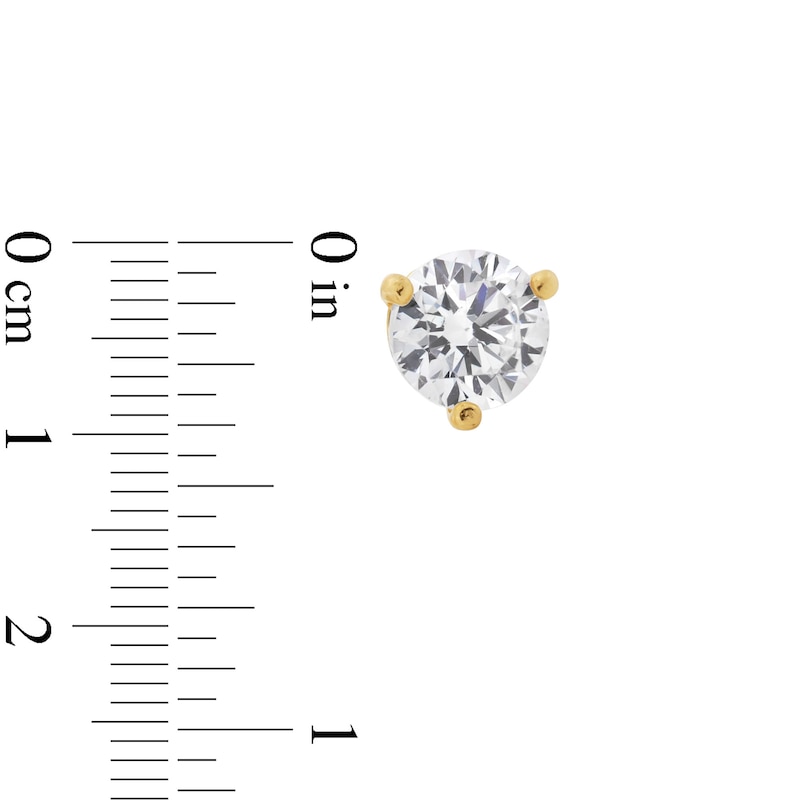 4mm Cubic Zirconia Solitaire Stud Earrings in 14K Gold