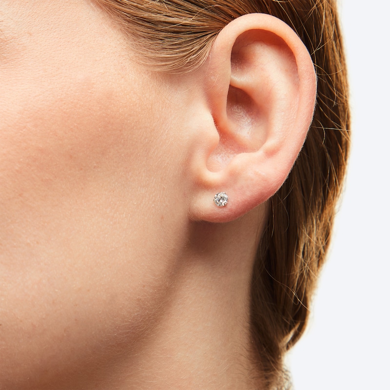 Main Image 2 of 4mm Cubic Zirconia Solitaire Stud Earrings in 14K White Gold