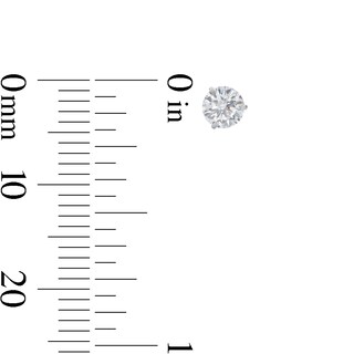 14K Solid White Gold 4mm CZ Solitaire Martini Studs