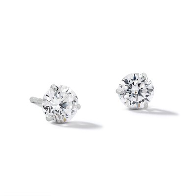 14K Solid White Gold 5mm CZ Solitaire Martini Studs