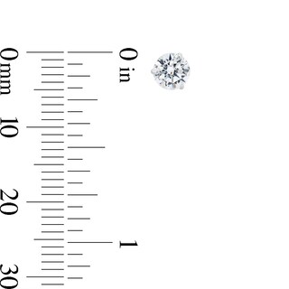14K Solid White Gold 5mm CZ Solitaire Martini Studs