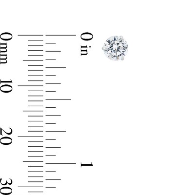 14K Solid White Gold 5mm CZ Solitaire Martini Studs