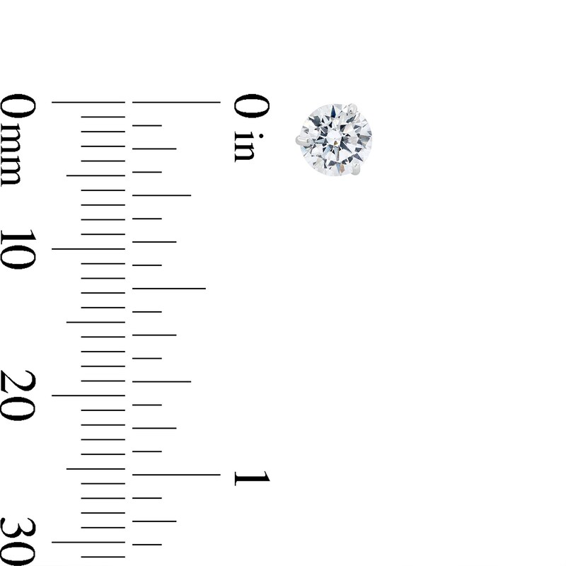 Main Image 3 of 5mm Cubic Zirconia Solitaire Stud Earrings in 14K White Gold