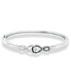Thumbnail Image 0 of Enhanced Black and White Diamond Accent Double Infinity Bangle in Sterling Silver