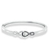 Thumbnail Image 1 of Enhanced Black and White Diamond Accent Double Infinity Bangle in Sterling Silver
