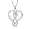 Thumbnail Image 0 of Diamond Accent Heart with Infinity Pendant in Sterling Silver