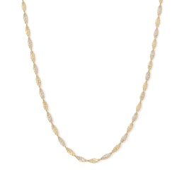 030 Gauge Dorica Rope Chain Necklace in 10K Solid Two-Tone Gold - 18&quot;