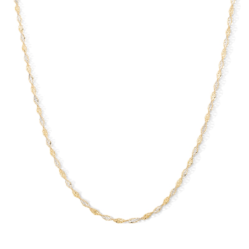 Main Image 1 of 10K Solid Gold Dorica Rope Two-Tone Chain - 18"