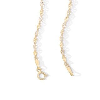 10K Solid Gold Dorica Rope Two-Tone Chain - 18"