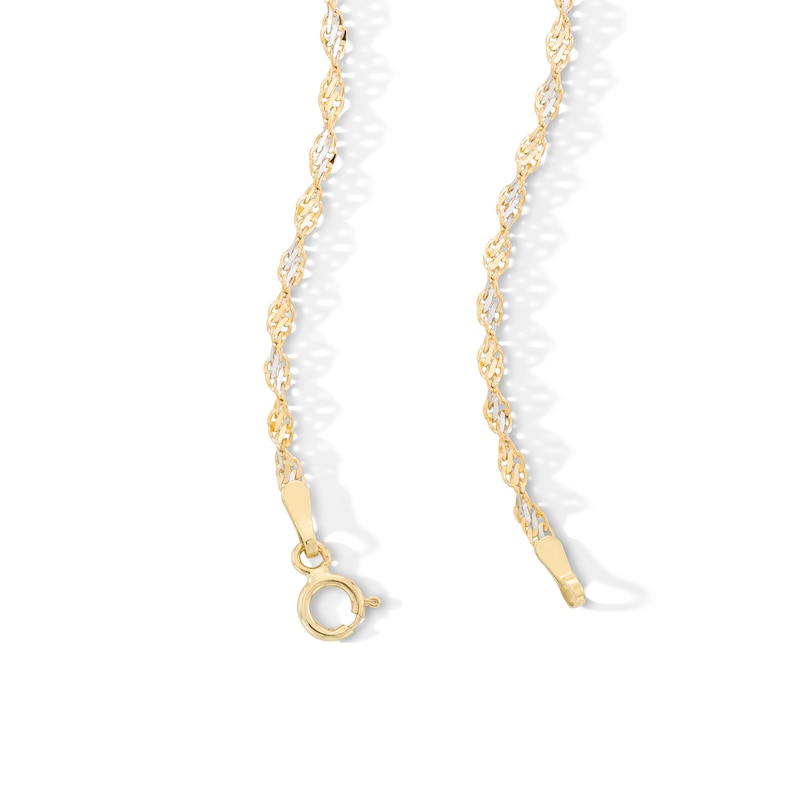 Main Image 4 of 10K Solid Gold Dorica Rope Two-Tone Chain - 18"