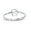 Stackable Letter "S" Ring in 10K White Gold - Size 7