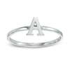 Stackable Letter "A" Ring in 10K White Gold - Size 7