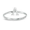 Stackable Letter "A" Ring in 10K White Gold - Size 7