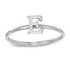 Thumbnail Image 1 of Stackable Letter &quot;E&quot; Ring in 10K White Gold - Size 7