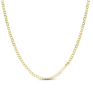 10K Gold 060 Gauge Curb Chain Necklace