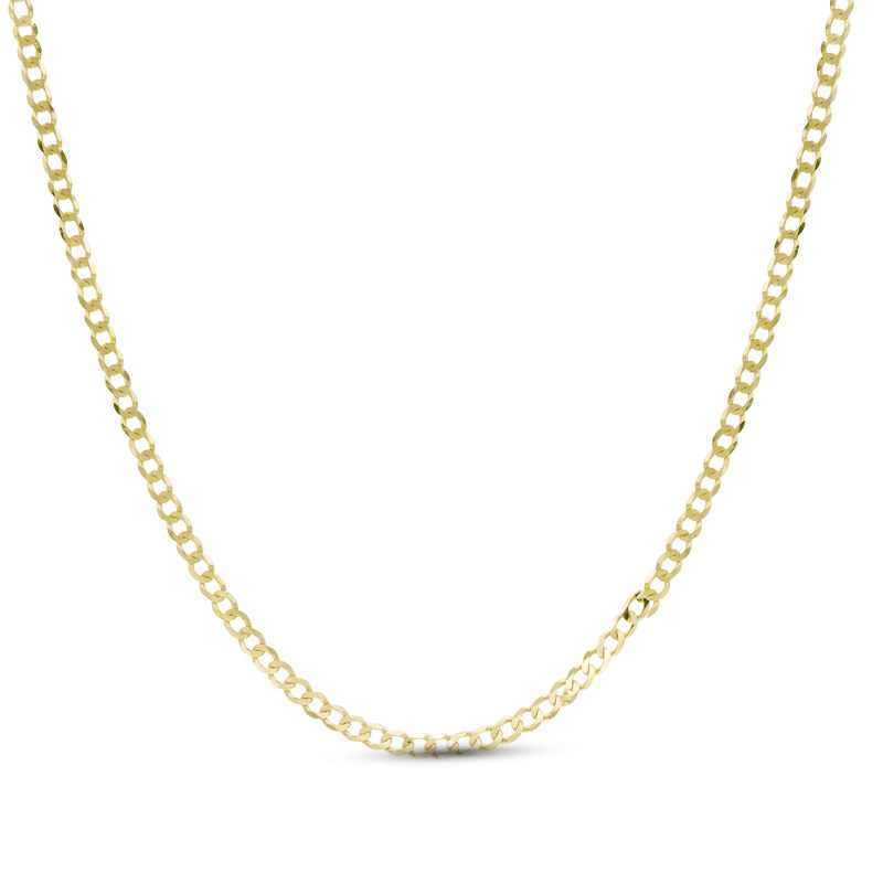 10K Gold 060 Gauge Curb Chain Necklace - 20"