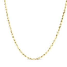 016 Gauge Rope Chain Necklace in 10K Hollow Gold - 26&quot;