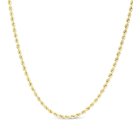 Gauge Rope Chain Necklace in 10K Hollow Gold