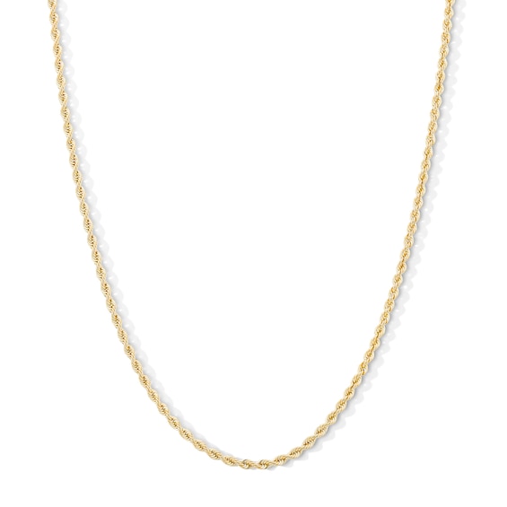 Gauge Rope Chain Necklace in 10K Hollow Gold