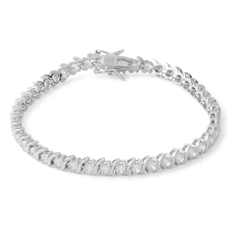 Main Image 1 of 3mm Cubic Zirconia Bracelet in Sterling Silver