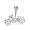 Thumbnail Image 1 of 014 Gauge Crystal Motorcycle Belly Button Ring in Stainless Steel