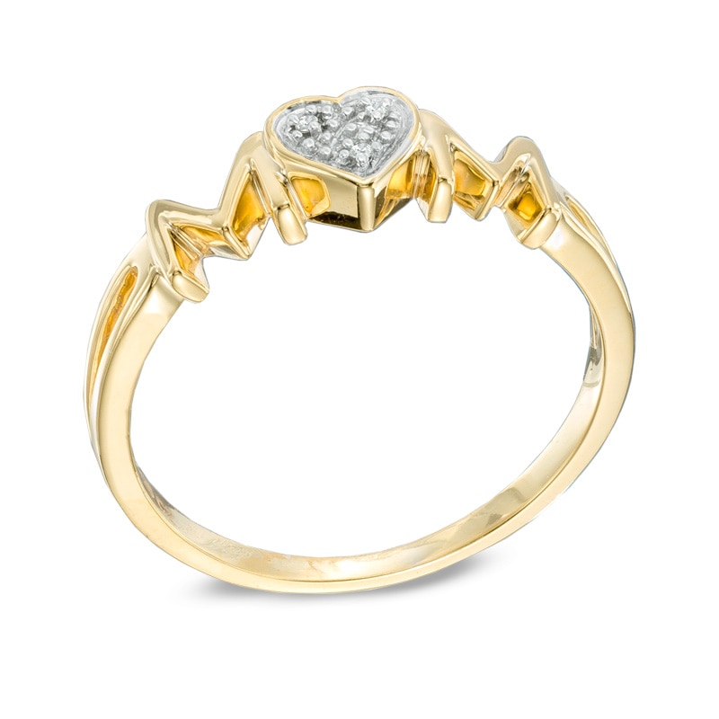 Diamond Accent "MOM" Ring in 10K Gold