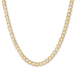 100 Gauge Curb Chain Necklace in 10K Solid Gold - 22&quot;