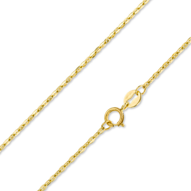 14K Gold 035 Gauge Mariner Chain Necklace - 18"