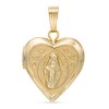 Thumbnail Image 1 of Our Lady of Guadalupe Double Sided Heart Locket Necklace Charm in 10K Gold