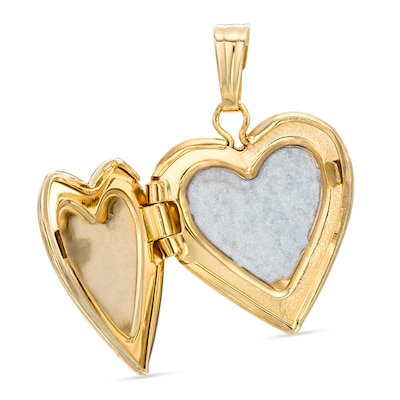 Our Lady of Guadalupe Double Sided Heart Locket Necklace Charm in 10K Gold