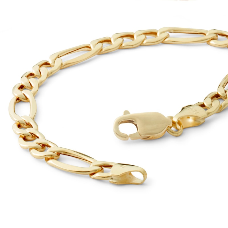 Made in Italy 150 Gauge Figaro Chain Bracelet in 10K Hollow Gold - 8"