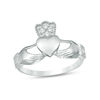 Cubic Zirconia Claddagh Ring in Sterling Silver - Size 6