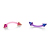 Thumbnail Image 1 of 016 Gauge Spiked Curved Barbell Set in Pink and Purple Biopierce