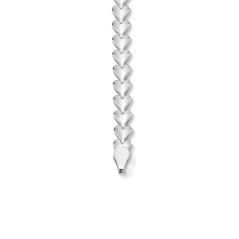 Main Image 3 of Made in Italy 3.7mm Heart Stampato Bracelet in Hollow Sterling Silver - 7.5"