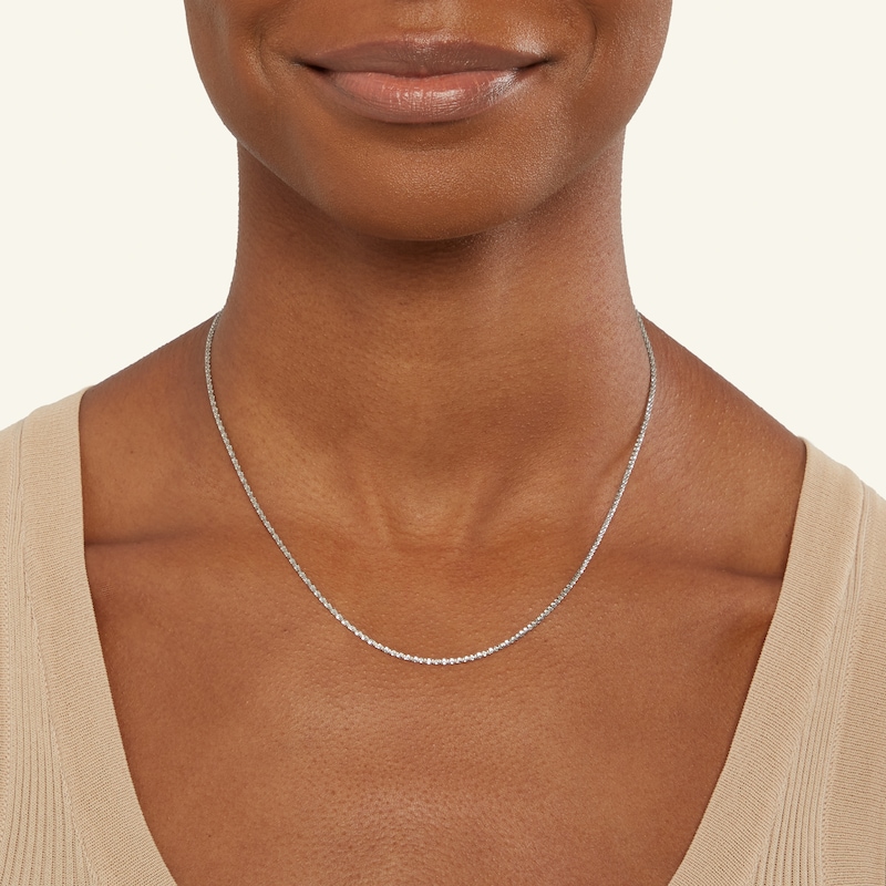 Main Image 3 of Sterling Silver Sparkle Chain Made in Italy - 18"