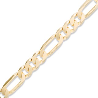 8mm Figaro Chain Bracelet in Brass with 14K Gold Plate - 8.5"