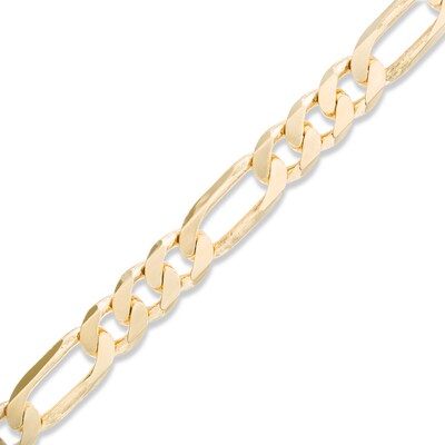 8mm Figaro Chain Bracelet in Brass with 14K Gold Plate - 8.5"