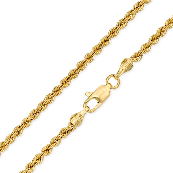 Bronze with 14K Gold Plate 3mm Rope Chain Necklace