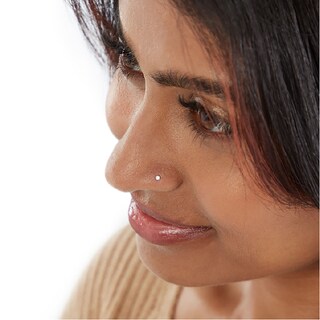 Solid Stainless Steel Crystal Solitaire Nose Stud Set - 18G