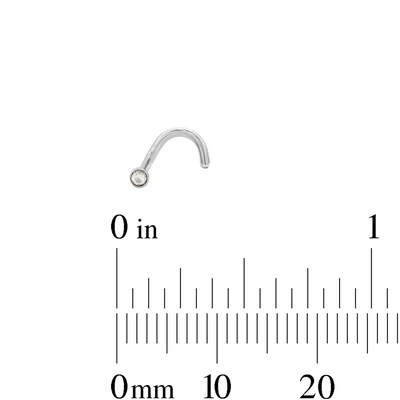 Solid Stainless Steel Crystal Solitaire Nose Stud Set - 18G