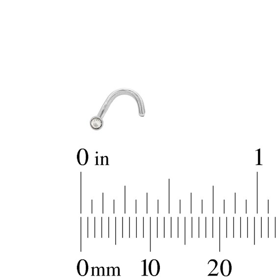 Solid Stainless Steel Crystal Solitaire Nose Stud Set - 18G