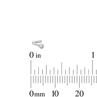 Solid Stainless Steel Crystal Solitaire Nose Stud Set - 18G
