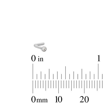 Solid Stainless Steel Crystal Solitaire Nose Stud Set - 18G