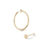 020 Gauge Hoop and Nose Stud Three Piece Set in 14K Hollow and Solid Gold