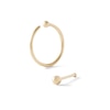 Thumbnail Image 1 of 14K Hollow and Solid Gold Hoop and Nose Stud Set - 20G 5/16"