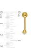 Thumbnail Image 2 of 014 Gauge Cubic Zircona Curved Barbell in 10K Gold