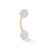 Thumbnail Image 1 of 10K Solid Gold Crystal Curved Barbell - 16G 5/16"