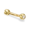 016 Gauge Cubic Zirconia Curved Barbell in Solid 10K Gold