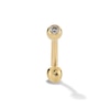 Thumbnail Image 1 of 10K Solid Gold CZ Bezel Curved Barbell - 16G