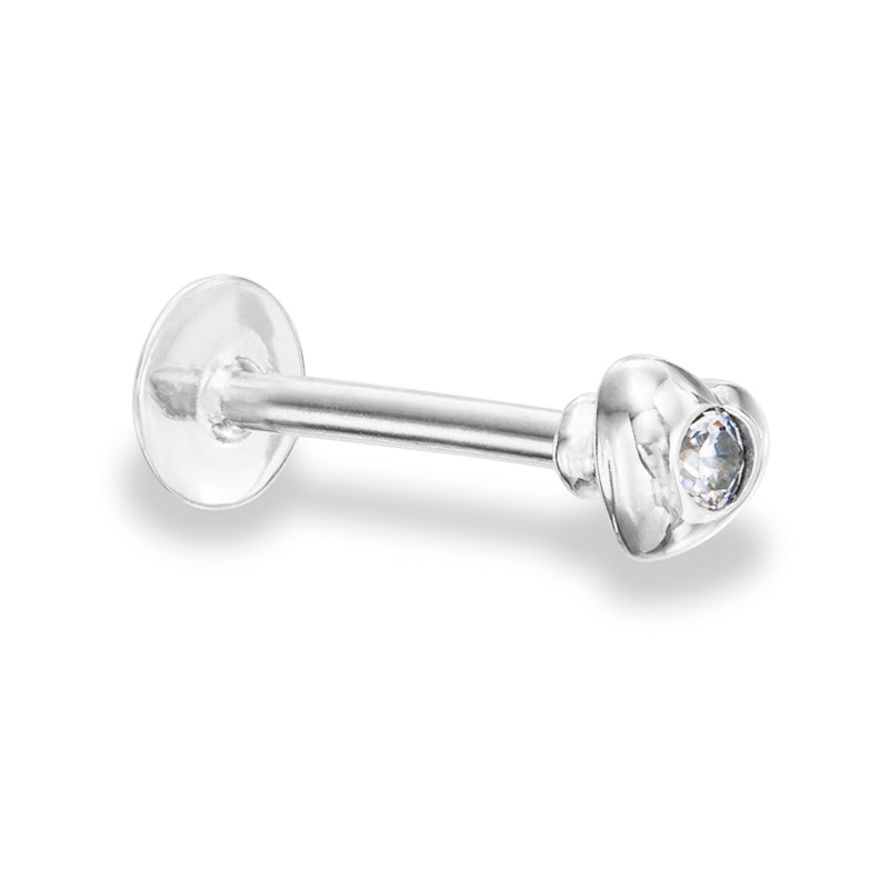 4mm Crystal Stud Piercing Earrings in Solid Stainless Steel
